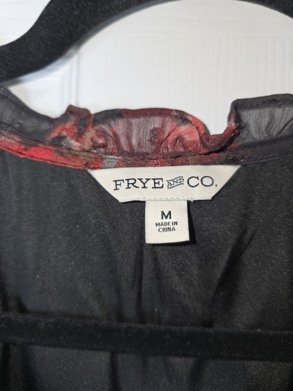 FRYE AND CO. Black Dress with Red Floral Print Size Medium - Picture 4 of 11